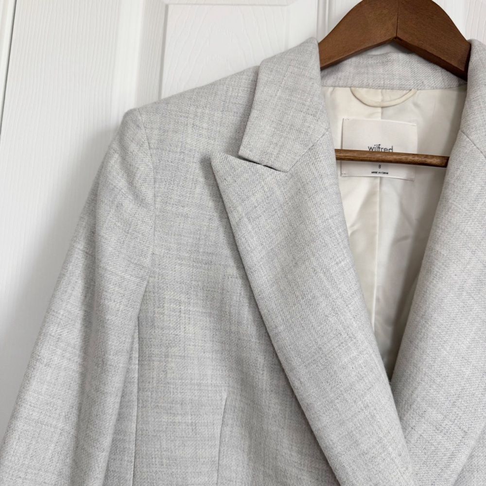 Wilfred Light Gray Double-Breasted Blazer - Picture 6 of 15